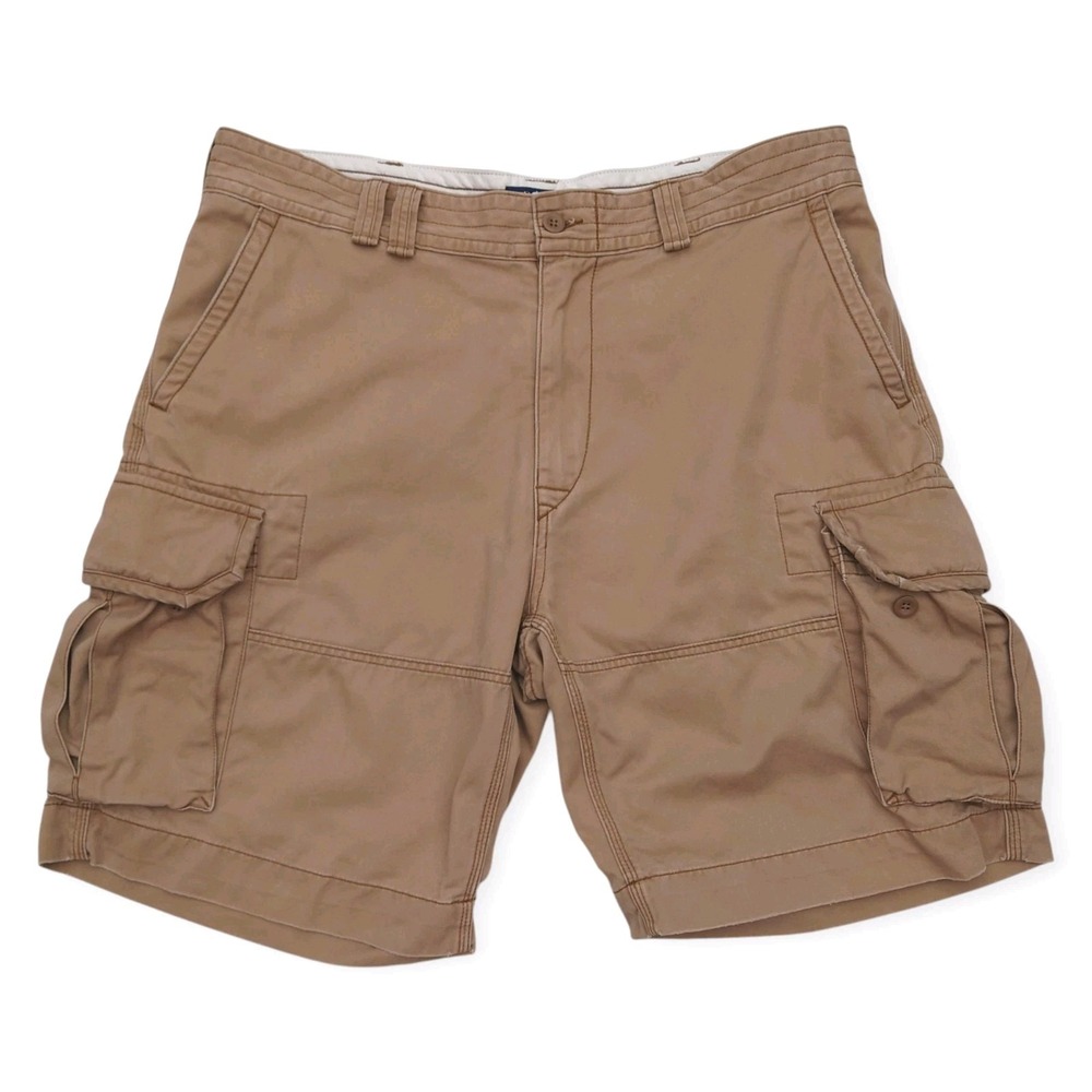 Polo Ralph Lauren Classic Cargo Shorts Mens 38 Flap Pockets Heavyweight Khaki
